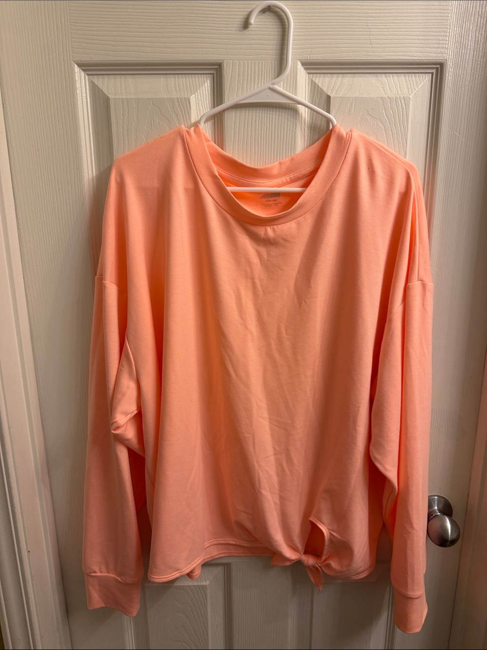 Avia Peach Tie-Hem Long Sleeve Sweatshirt